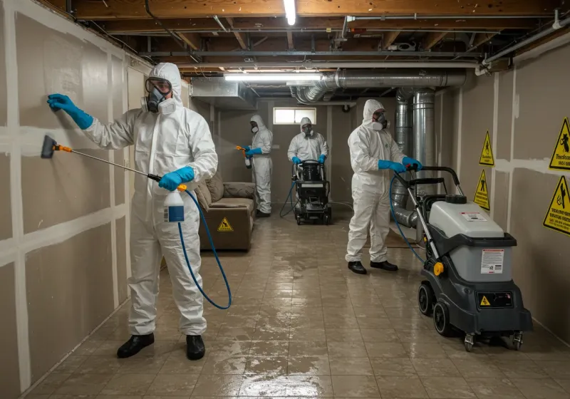 Basement Moisture Removal and Structural Drying process in Russiaville, IN